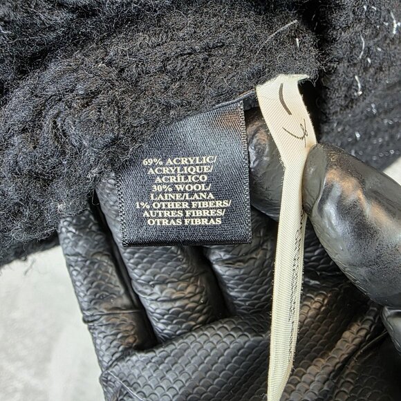 Ann Taylor Sweater Womens Small Black Cardigan Wool Acrylic Textured Collar - Picture 9 of 12